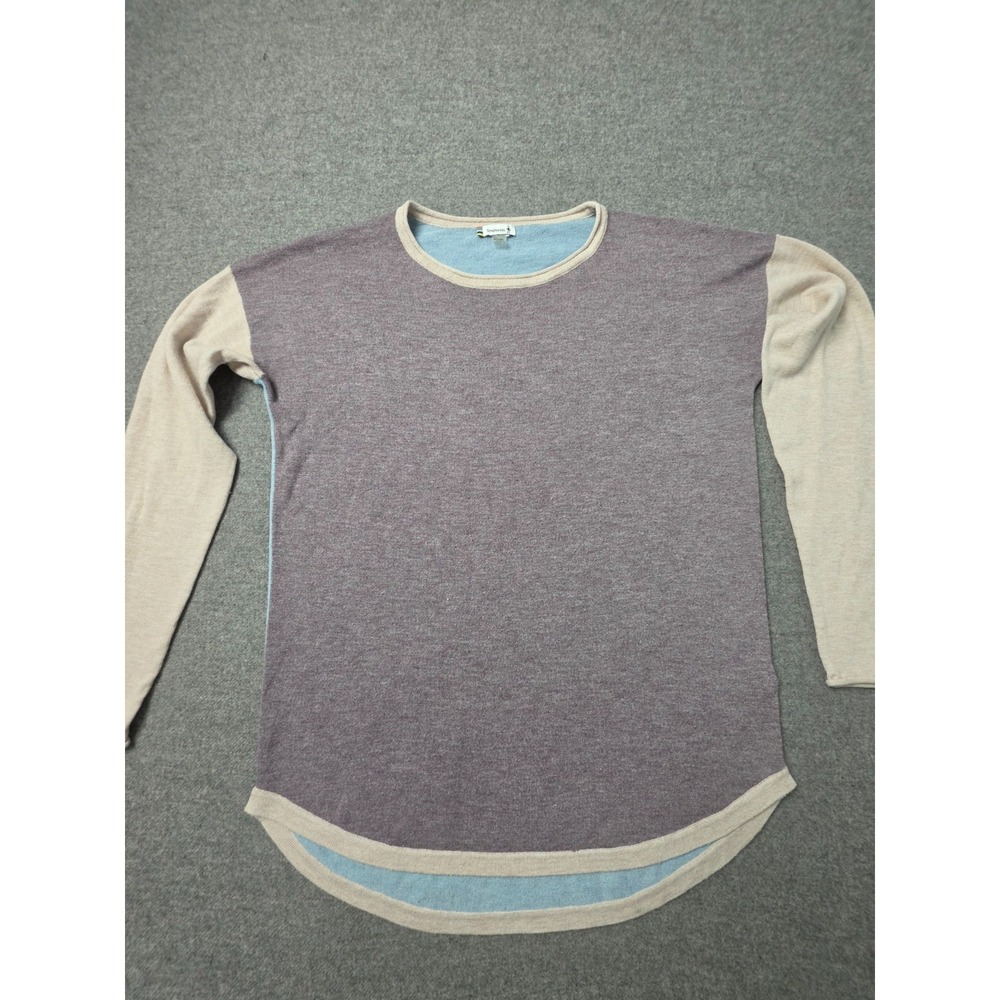 Smartwool Sweater Womens M Blue Mauve Shadow Pine Colorblock Wool Blend Pullover
